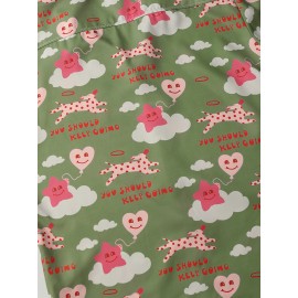 Camisa Havaiana Casual Feminina de Manga Curta - Top Leve de Poliéster para Férias na Praia com Estampa de Estrelas, Corações & Texto Inspirador, Gola Clássica, Tecido Não Transparente para Primavera/Verão, Design Divertido e Opaco
