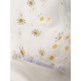 Blusa de manga curta com estampa floral franzida e decote quadrado para mulheres, em poliéster, para férias, atividades ao ar livre, festas, trabalho e uso casual.