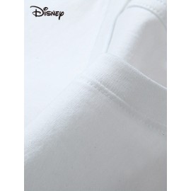 Camiseta Feminina Disney Oficial Vintage Castelo Gráfico - IN MY DISNEY VERA Retro, Blusa Casual Gola Redonda para Mulheres, Trajes de Fãs da Disney, Festas e Looks Casuais, Tecido Impresso Durável