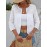 Cardigã Feminino Elegante Branco com Bordado e Ilhós - Manga 3/4 Aberto na Frente, Poliéster Respirável, Perfeito para Primavera e Verão, Leve e Versátil para Looks Casuais ou Formais