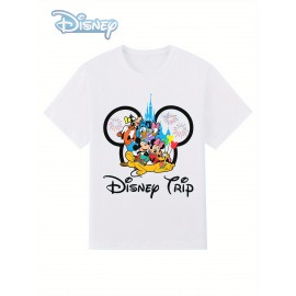Camiseta Feminina de Algodão Puro com Estampa, Gola Redonda e Manga Curta - Mickey e Seus Amigos da Disney, Ideal para Treinos e Festas, Torna a Vida Mais Doce