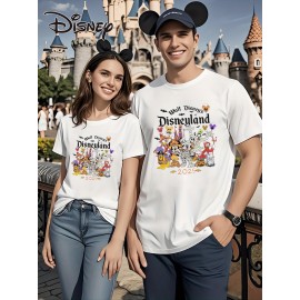 Camiseta Feminina de Algodão Disney Mickey & Friends - Estampa Temática Halloween, Gola Redonda, Manga Curta para Praia e Eventos Temáticos, Confortável e Casual