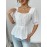 Nova Blusa de Verão para Mulheres, com Estilo de Comutação e Elegância, Top de Blusa com Decote Quadrado, Laço nas Costas, Design Vazado e Bainha Solta.