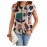 Blusa Feminina Elegante com Estampa Geométrica de Manga Curta - Tecido Respirável para o Verão, Gola Redonda Regular Fit para Uso Casual e Escritório, Roupa Casual de Verão, Textura Lisa