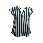 Nova Blusa Estampada Listrada Casual E Fashion Para Férias De Verão Para Senhoras