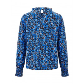 Camisetas Femininas de Manga Longa Estampadas Florais Blusas da Moda Tops Casuais Primavera Outono Streetwear