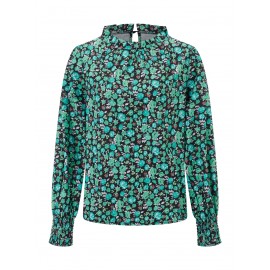 Camisetas Femininas de Manga Longa Estampadas Florais Blusas da Moda Tops Casuais Primavera Outono Streetwear