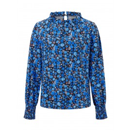 Camisetas Femininas de Manga Longa Estampadas Florais Blusas da Moda Tops Casuais Primavera Outono Streetwear