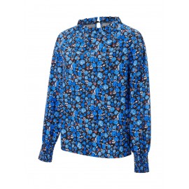 Camisetas Femininas de Manga Longa Estampadas Florais Blusas da Moda Tops Casuais Primavera Outono Streetwear