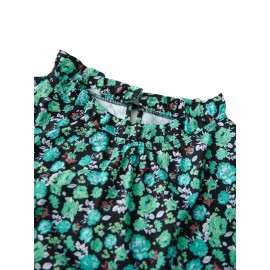 Camisetas Femininas de Manga Longa Estampadas Florais Blusas da Moda Tops Casuais Primavera Outono Streetwear