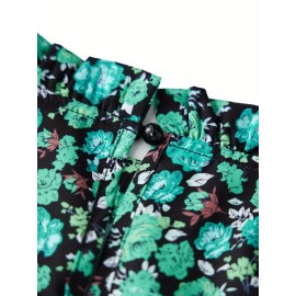 Camisetas Femininas de Manga Longa Estampadas Florais Blusas da Moda Tops Casuais Primavera Outono Streetwear