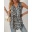 Blusa sem mangas de verão para mulheres com decote em V e estampado de leopardo - Estilo casual com bolsos, tecido leve para o tempo quente, atuário casual|Blusa com decote em V|Tecido leve