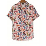 Camiseta Feminina de Manga Curta Streetwear - Estampa Vibrante de Personagem Cartoon, Blusa Casual com Gola em Poliéster para Primavera/Verão, Material Opaco e Design Divertido, Moda Adulto, Roupas de Verão