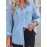 Camisa Jeans Feminina Casual em Azul Claro Confortável e Ajustada, com Design Estiloso - Nova Camisa de Denim de Alta Qualidade para Ocasiões Casuais e Versátil para Looks Informais