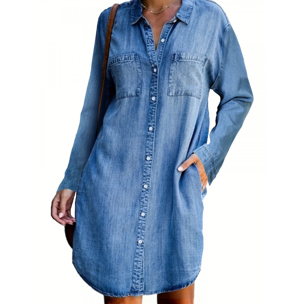 Jaqueta de poliéster de denim para mulheres é confortável e elegante para atividades ao ar livre, tecido respirável é elegante e casual, roupa feminina moderna
