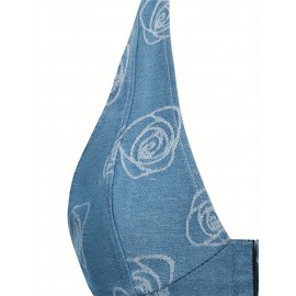 Vestido de Algodão sem Mangas com Decote em V Profundo e Ajuste Justo para Mulheres com Estampa Floral