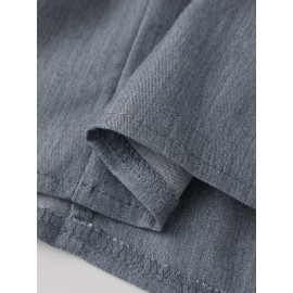 Vestido de ganga com laço na frente para mulheres, slim fit, cor sólida, decote em V, sem mangas, top de tanque de ganga para o verão, estilo streetwear