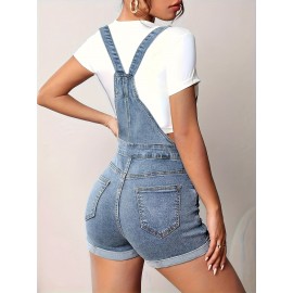 Calças curtas de denim femininas com cinto, estilo slim, perfeitas para uso diário, item essencial para o guarda-roupa.