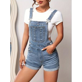 Calças curtas de denim femininas com cinto, estilo slim, perfeitas para uso diário, item essencial para o guarda-roupa.