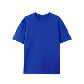 T-shirt de verão para homem, com gola redonda, mangas curtas e estampa de algodão puro.