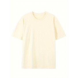 T-shirt de verão para homem, com gola redonda, mangas curtas e estampa de algodão puro.