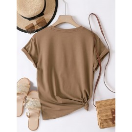 T-shirt estampada para homem, com corte simples e destaque em masculinidade, feita de algodão puro, combina cores sólidas com estampas vibrantes, confortável e respirável, um clássico essencial de verão.