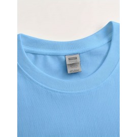T-shirt estampada para homem, com corte simples e destaque em masculinidade, feita de algodão puro, combina cores sólidas com estampas vibrantes, confortável e respirável, um clássico essencial de verão.