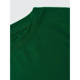 T-shirt estampada para homem, com corte simples e destaque em masculinidade, feita de algodão puro, combina cores sólidas com estampas vibrantes, confortável e respirável, um clássico essencial de verão.