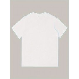 T-shirt de manga curta e gola redonda para homem, em algodão respirável e confortável, adequada para o verão e a primavera, desportos e lazer.