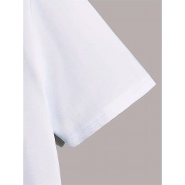 T-shirt de manga curta e gola redonda para homem, em algodão respirável e confortável, adequada para o verão e a primavera, desportos e lazer.