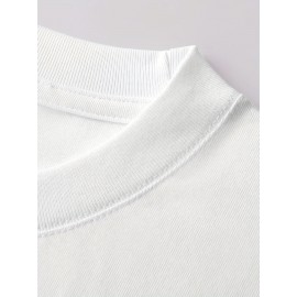 T-shirt de manga curta e gola redonda para homem, em algodão respirável e confortável, adequada para o verão e a primavera, desportos e lazer.
