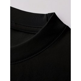 T-shirt de manga curta e gola redonda para homem, em algodão respirável e confortável, adequada para o verão e a primavera, desportos e lazer.