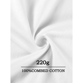Camiseta de algodão puro de 220g de espessura premium com estampa de cigarro, camiseta casual de algodão penteado para homens, camiseta de gola redonda de mangas curtas, com uma certa espessura adequada para usar no verão