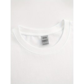 T-shirt de gola redonda para homem, branco, edição limitada, impressão dourada, casual, streetwear