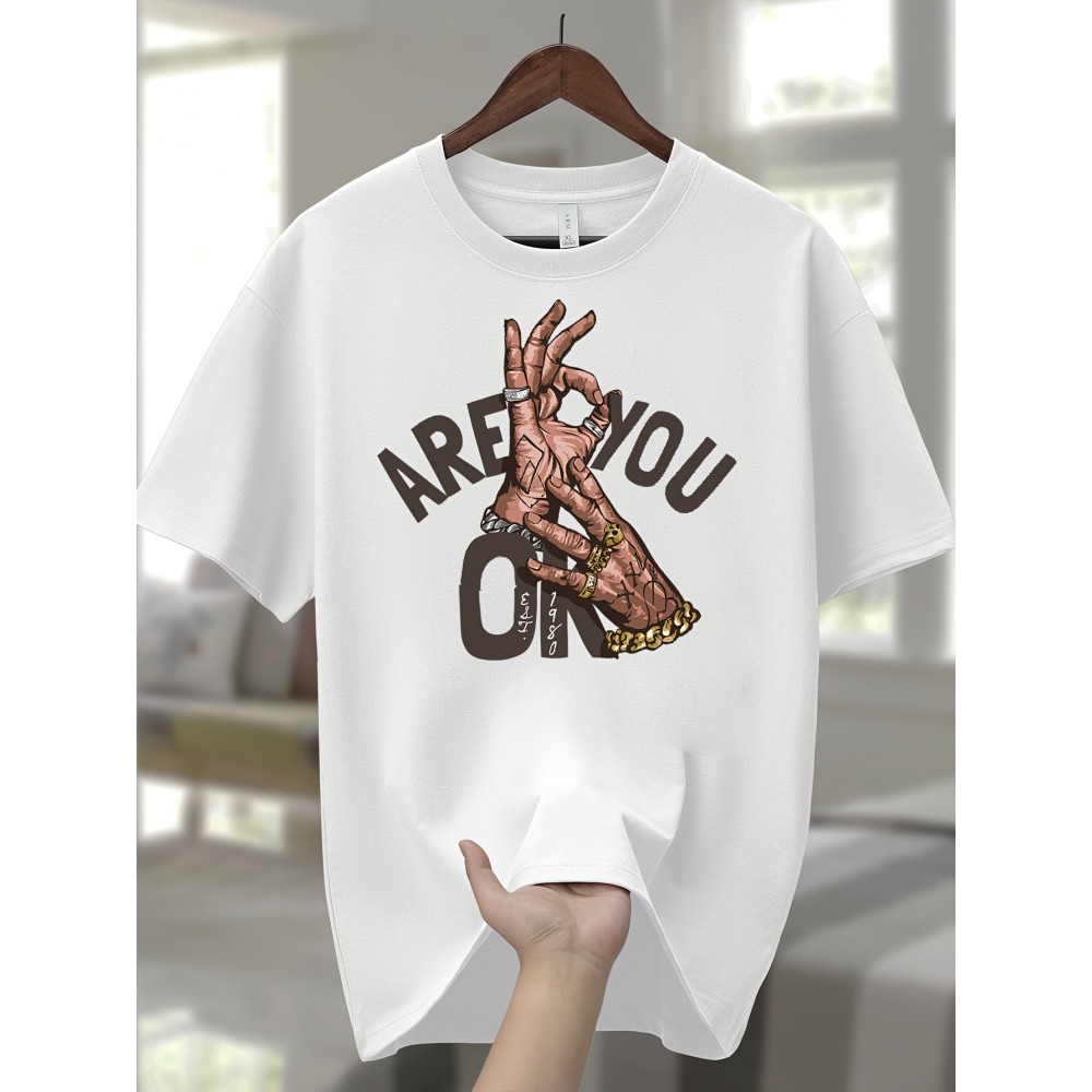 Camiseta Masculina 100% Algodão com Estampa Gráfica - Estilo Esportivo Casual Gola Redonda Manga Curta com 