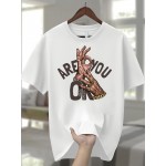 Camiseta Masculina 100% Algodão com Estampa Gráfica - Estilo Esportivo Casual Gola Redonda Manga Curta com 