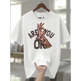 Camiseta Masculina 100% Algodão com Estampa Gráfica - Estilo Esportivo Casual Gola Redonda Manga Curta com 