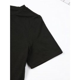 T-shirt masculina estampada na moda, corte simples com destaque de masculinidade, material de algodão puro, cor sólida calma e combinação de impressão dinâmica, confortável e respirável, essencial clássico de verão.