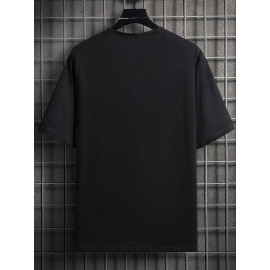 Camiseta Masculina com Águia Patriótica & Bandeira Americana - Algodão Macio, Manga Curta, Gola Redonda, Estilo Bohemio para o 4 de Julho ou Uso Casual Diário, Roupas com Bandeira Americana