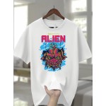 Camiseta masculina 100% algodão, estilo casual esportivo, decote redondo, manga curta, ajuste regular, Brea