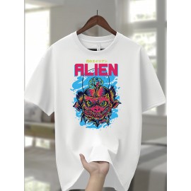 Camiseta masculina 100% algodão, estilo casual esportivo, decote redondo, manga curta, ajuste regular, Brea
