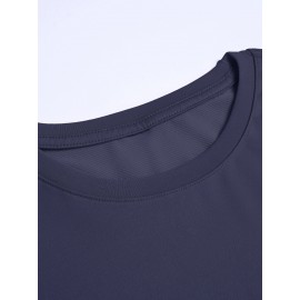 Camiseta Masculina de Manga Curta com Gráfico do Texas, Azul Marinho com Estampa em Negrito 