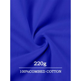 Camiseta Masculina de Algodão Espessado 220g - Estampa Gráfica Geométrica Manga Curta Gola Redonda, Camiseta Casual de Verão com Cores Vibrantes, Lavável à Máquina