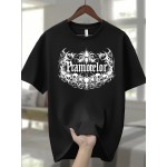 Camiseta Masculina 100% Algodão - Estilo Casual Esportivo com Gola Redonda, Manga Curta e Estampa de Desenho Animado, Top Respirável para Verão, Corte Regular, Design Ousado, Construção Durável, Moda Streetwear