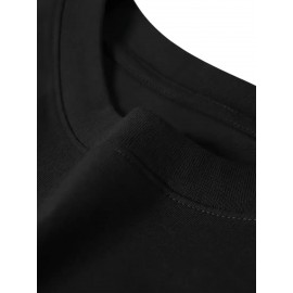 Camiseta Masculina com Estampa de Veleiro de Santa Mônica Califórnia - Impressão Dupla Face, Camiseta de Algodão Preta com Gola Redonda, Casual e Confortável para Todas as Estações