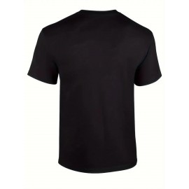 1pc Camiseta Pop Retro Estilo para Homens, 100% Algodão, Gola Redonda, Manga Curta, Ajuste Regular, Padrão Geométrico, Roupa Casual para Todas as Estações, Tecido de Malha com Esticamento Médio, 180g/m2 - Presente Ideal para o Dia dos Pais