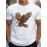 Camiseta Masculina Casual com Estampa de Águia - 100% Algodão Ajuste Relaxado Manga Curta, Essencial Respirável para o Verão com Design Ousado de Animais, Lavável à Máquina Gola Redonda para Traje Casual