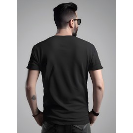 Camiseta de Pai com 4 Fotos & Estampa DAD - Presente para o Dia dos Pais, Manga Curta Preta em Algodão Macio e Respirável 180gsm, Lavável na Máquina, Camisa Casual Masculina, Lembrança Familiar, Design Engraçado, Conforto Garantido, Presentes para Papai
