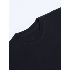 Camiseta de Pai com 4 Fotos & Estampa DAD - Presente para o Dia dos Pais, Manga Curta Preta em Algodão Macio e Respirável 180gsm, Lavável na Máquina, Camisa Casual Masculina, Lembrança Familiar, Design Engraçado, Conforto Garantido, Presentes para Papai