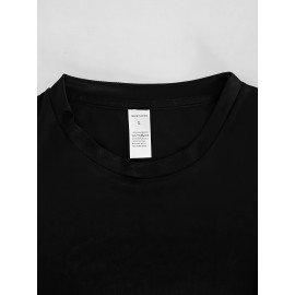 T-shirt masculina com estampa-azul marinho casual de verão, leve poliéster, concha redonda, mangas curtas, padrão geométrico, lavável à máquina.